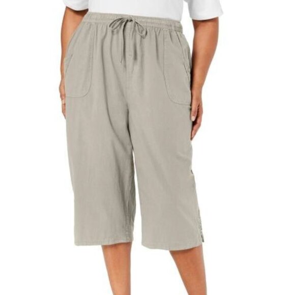Karen Scott Comfort Waist Capri Stonewall 1X - Picture 3 of 3